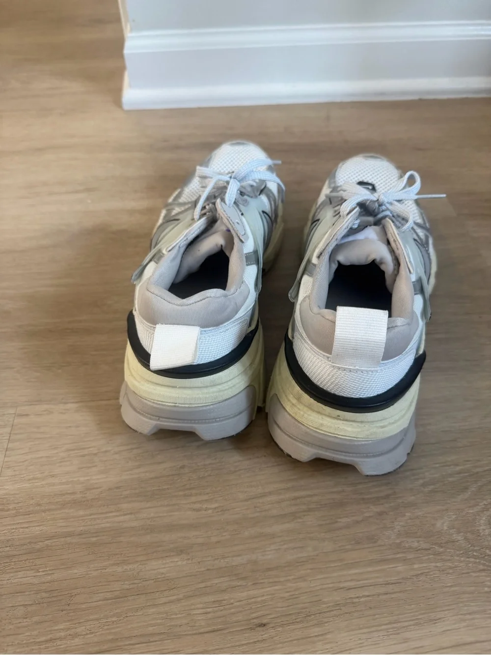 Nike Silver and Black Mesh Athletic Sneakers